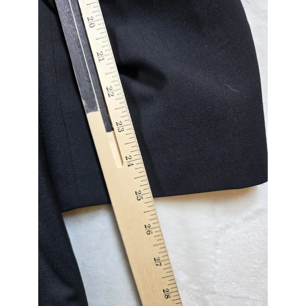 JoS A Bank Tuxedo Suit Men 46R 2 Piece Pants 42x31 Black 100% Wool Peak Lapel